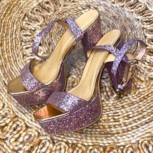 Glitter sparkle platform heels